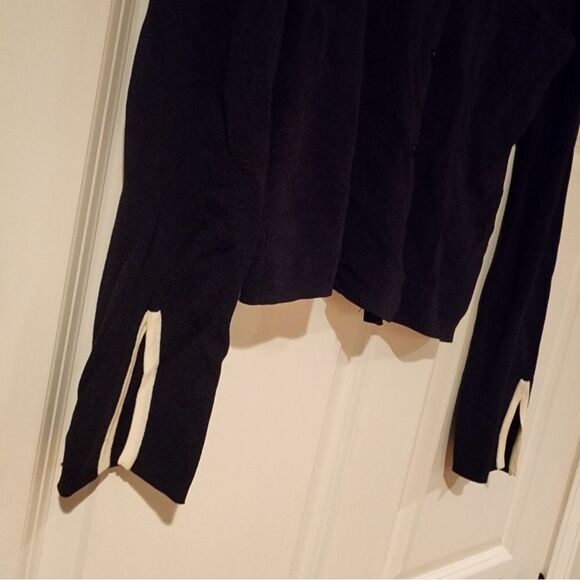 Stretchy black and white button up cardigan sweater SP - Picture 3 of 5